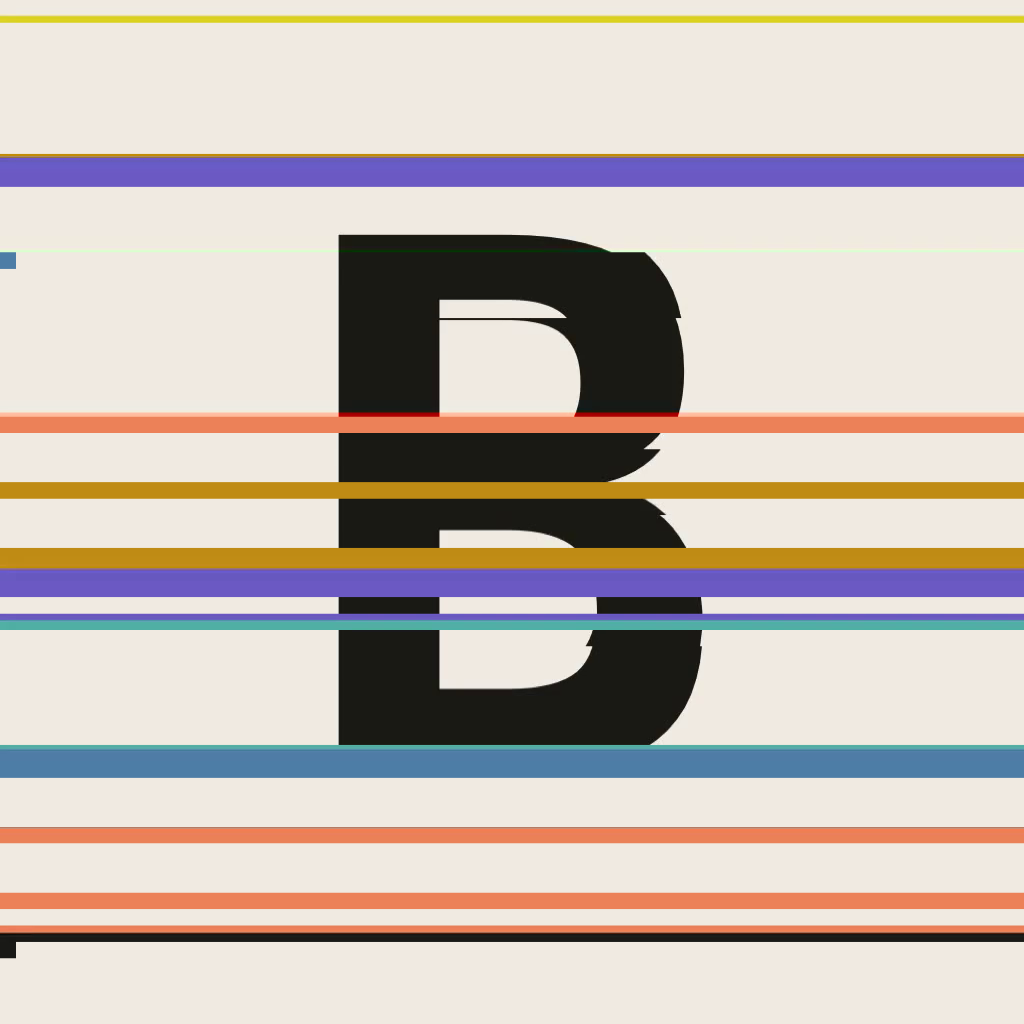 The Beygla icon: a letter B torn into displaced bands.